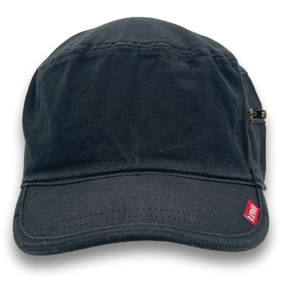 Army Cadet Hat Distressed Round Top BDU Baseball Castro Cap With Zippered Pocket - Picture 2 of 8